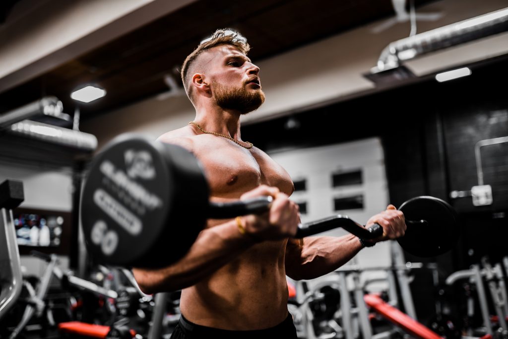 Male Bodybuilder Lifting Weights